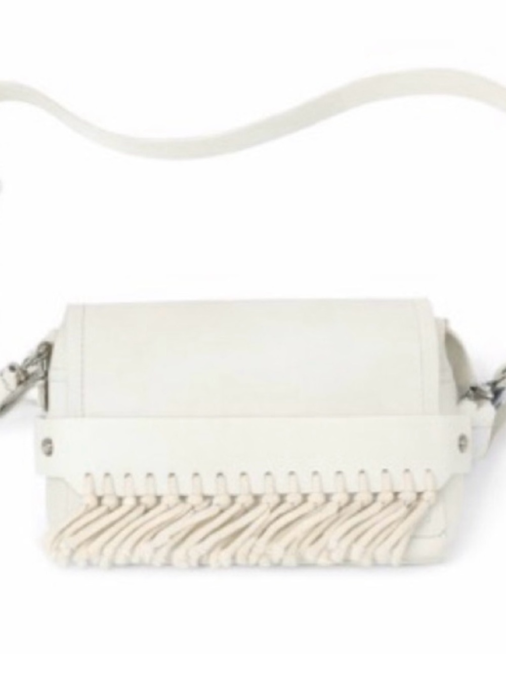 3.1 Phillip Lim Bianca Small Fringe Leather Crossbody Shoulder Bag Ivory - Picture 3 of 13